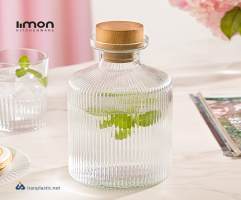 بطری آب درب چوبی 1.350 لیتر لیمون پلاستیک 2271