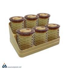 جا ادویه حصیری پایه دار بیتا پلاستیک کد 312