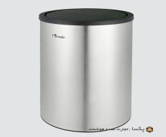 سطل آشغالی استیل درب بادبزنی 20 لیتری متالیس
